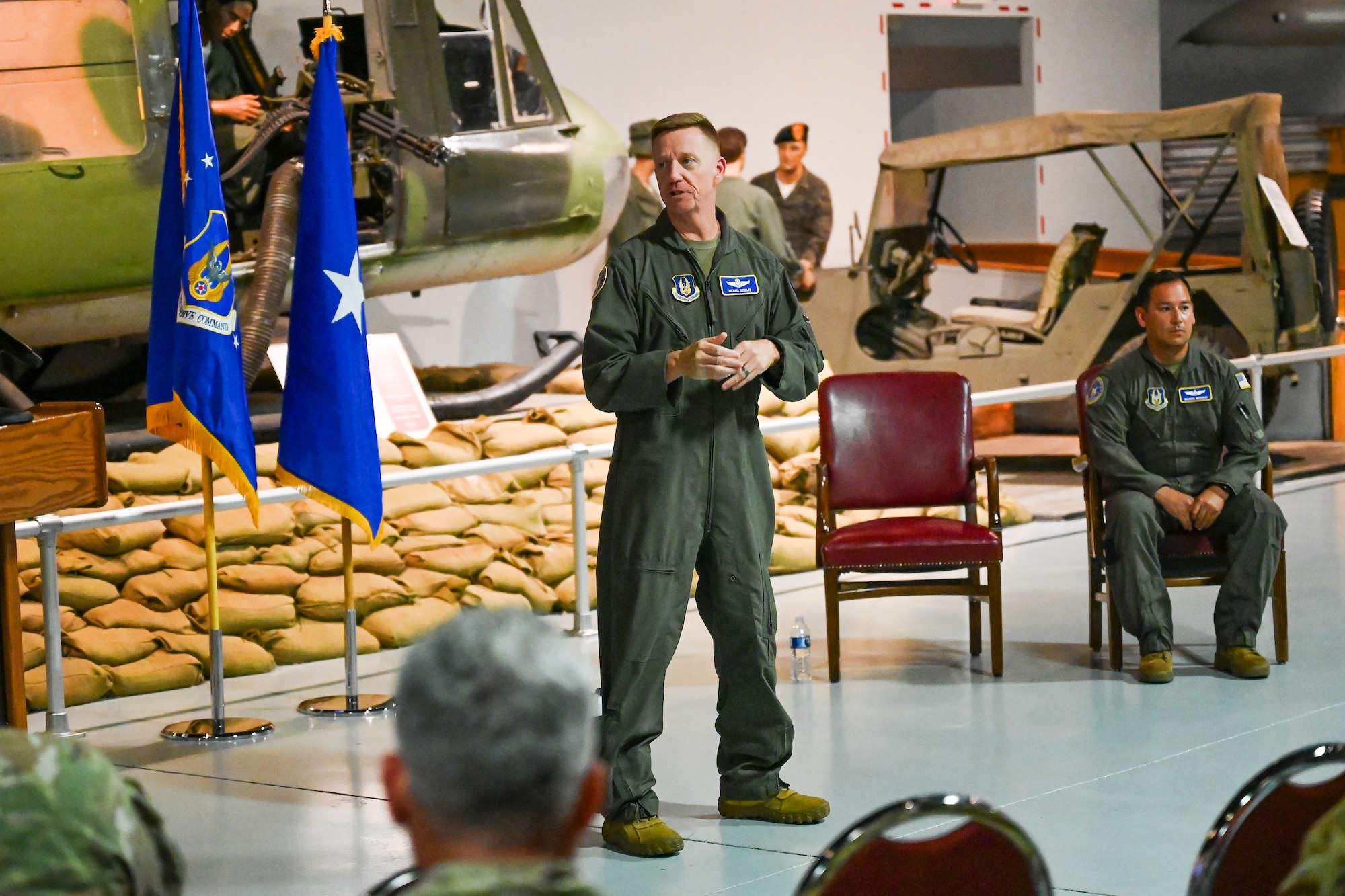 Photo of an Airman speaking.