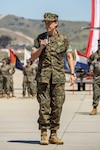 U.S. Marine Corps Col. Christine M. Houser, Marine Corps Air Station Camp Pendleton commanding officer, gives remarks during a change of command ceremony at MCAS Camp Pendleton, Calif., June 13, 2024. During the ceremony, Col. David B. Moore relinquished command of MCAS Camp Pendleton to Col. Christine M. Houser. The ceremony represents the transfer of authority, responsibility, and accountability from the outgoing officer to the incoming commanding officer. (U.S. Marine Corps photo by Lance Cpl. Mhecaela J. Watts)