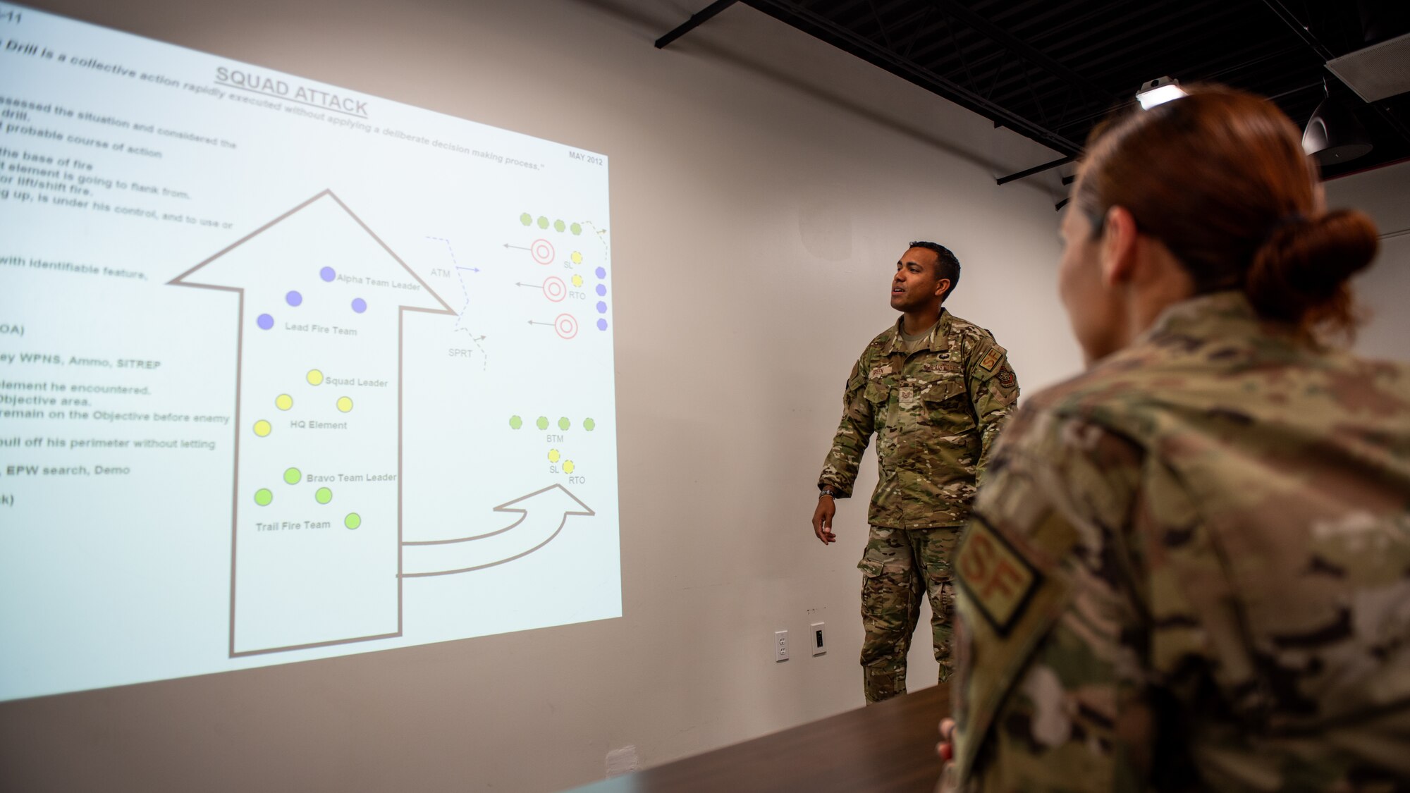 An Airman conducting classroom training