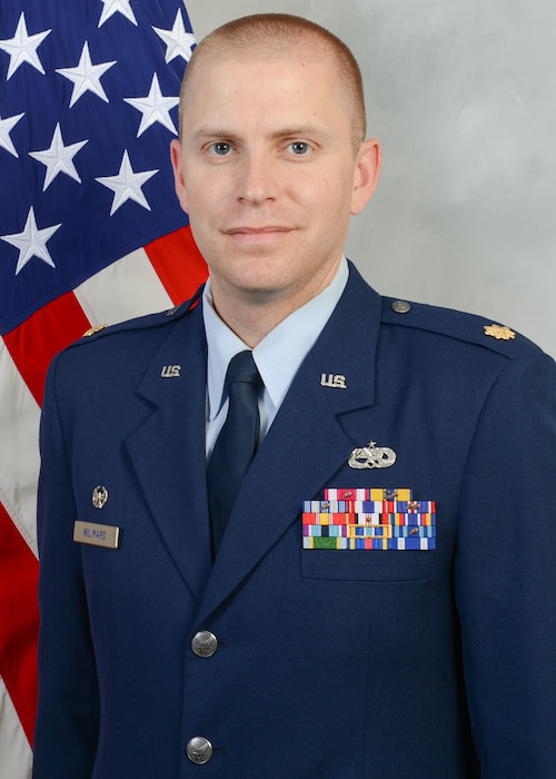 This is the official photo of Maj. Patrick M. Milward, 62d Maintenance Squadron Commander.