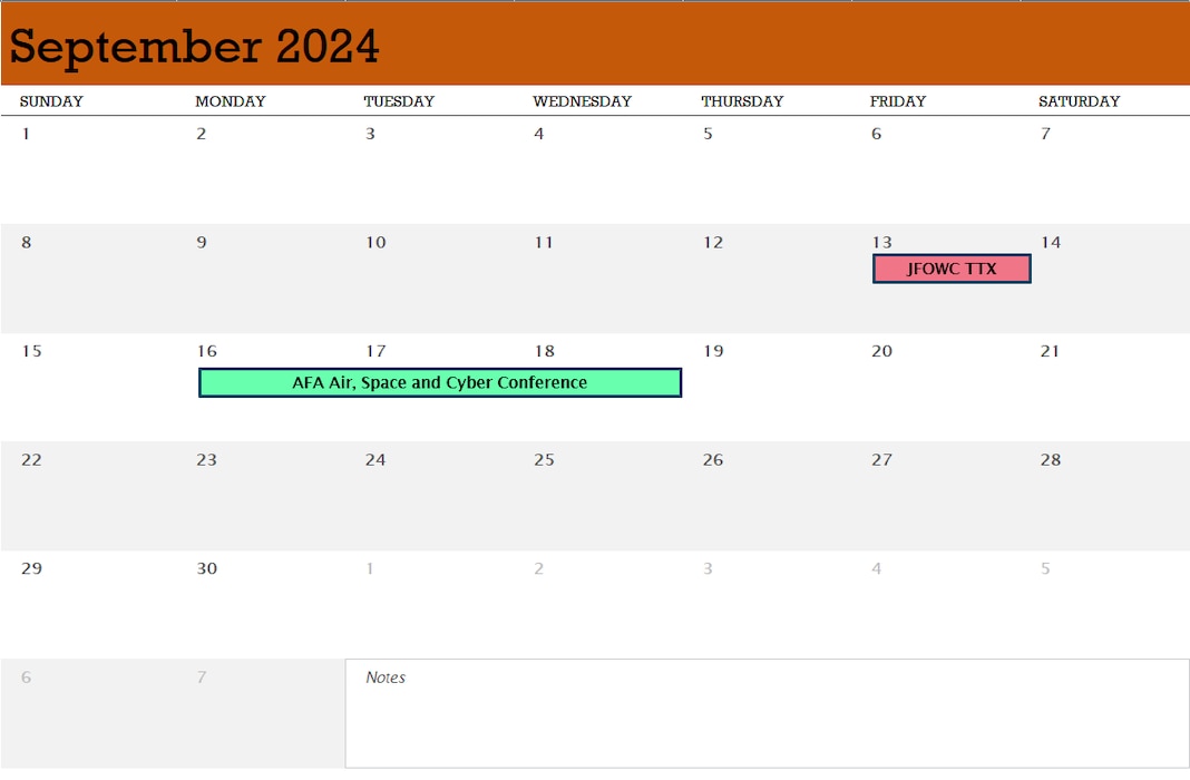 AFWI September 2024 Calendar