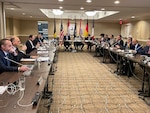 Individuals convene for Defense Logistics Agency Energy and Defense Logistics Agency Energy Europe and Africa the Central Europe Pipeline System Program Board meeting.