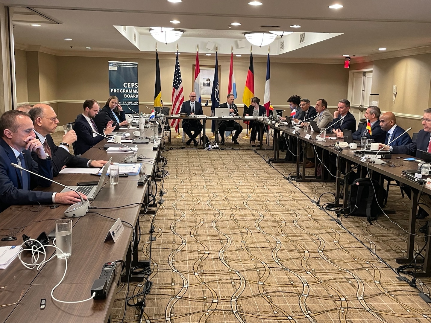 Individuals convene for Defense Logistics Agency Energy and Defense Logistics Agency Energy Europe and Africa the Central Europe Pipeline System Program Board meeting.