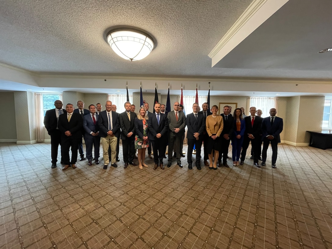 Individuals convene for Defense Logistics Agency Energy and Defense Logistics Agency Energy Europe and Africa the Central Europe Pipeline System Program Board meeting.