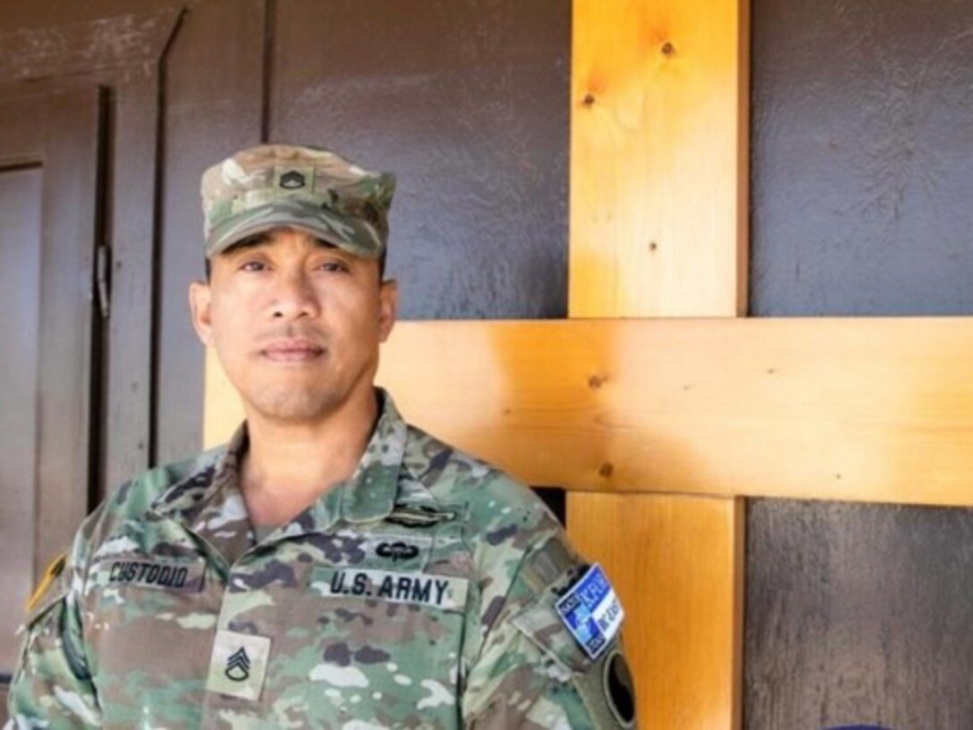 Staff Sgt Junel Custodio is a Chaplain’s assistant in the Army