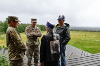 Veterans from the Fairbanks surrounding communities and the 168th Wing gathered and visited with each other, overlooking the grounds at the open house of the future site of the Interior Alaska Veterans Cemetery, Salcha, Alaska, July 29, 2024.