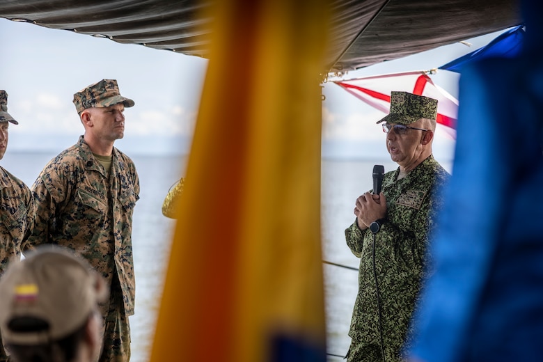 U.S. Marines with Littoral Craft Company Charlie complete the Colombian Fluvial Operations Course