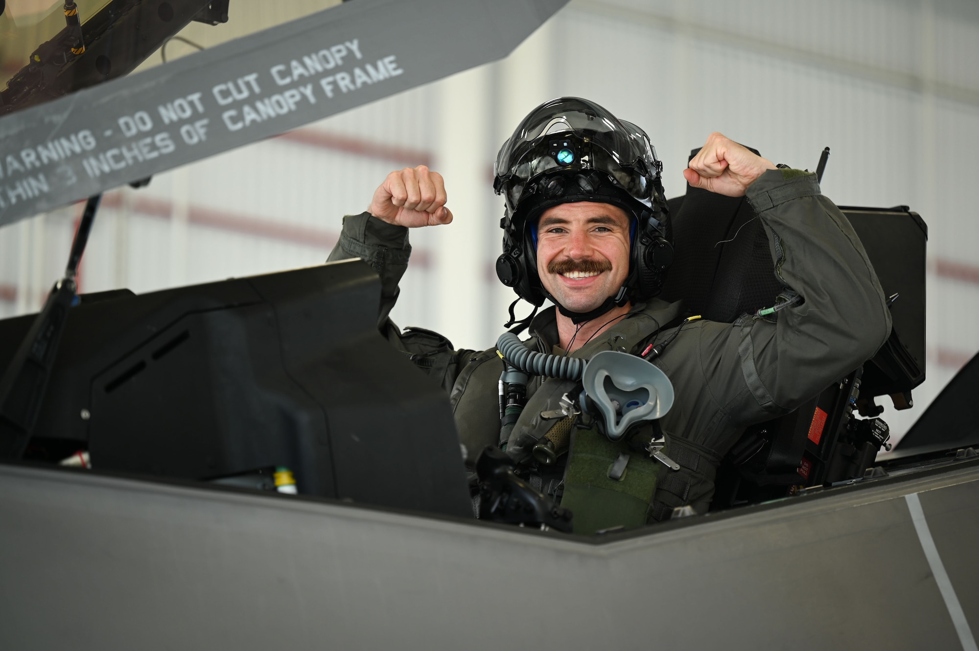 U.S. Air Force Capt. Hunter Wade, 58th Fighter Squadron F-35A Lightning II Basic-Course pilot, prepares for the missionized sortie phase of his capstone at Eielson Air Force Base, Alaska, July 29, 2024.