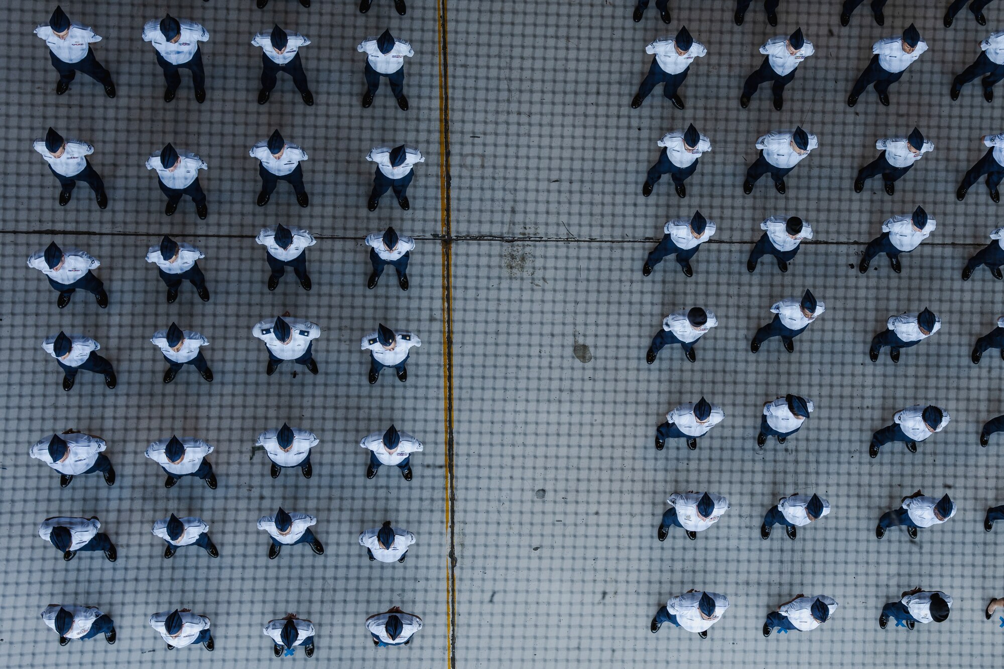 Airmen assigned to the 6th Air Refueling Wing stand in formation during a wing change of command ceremony at MacDill Air Force Base, Florida, Aug. 2, 2024.