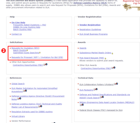 Accessing cFolders by through DIBBS RFQ or RFP.