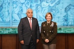 Panamanian President José Raúl Mulino and U.S. Army Gen. Laura Richardson pose for a photo.