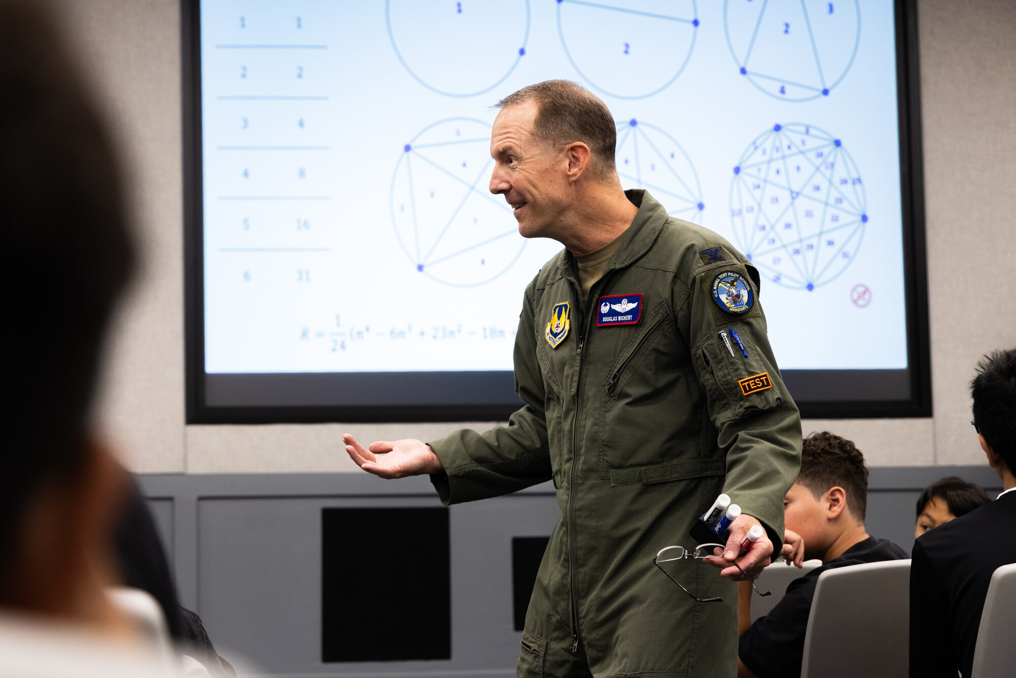 Col. Douglas Wickert, 412th Test Wing Commander, meet Palmdale School District students enrolled in the PRIME summer program and shares how he applies Math and Engineering in his job.