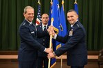 Air Combat Command commander passes the guidon to new 16th Air Force commander.