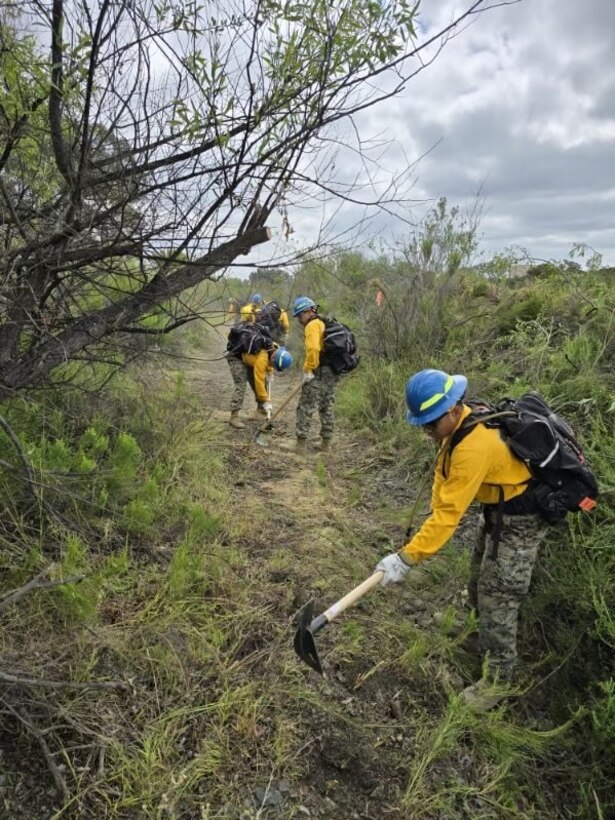 U.S. Marines with Marine Corps Air Station Miramar were activated during Semper Durus 24 April 24, 2024 on MCAS Miramar. The Marines underwent S-130 Firefighter Training and became part of the all Marine Hand Crew that was created to battle wildfires during the summer.