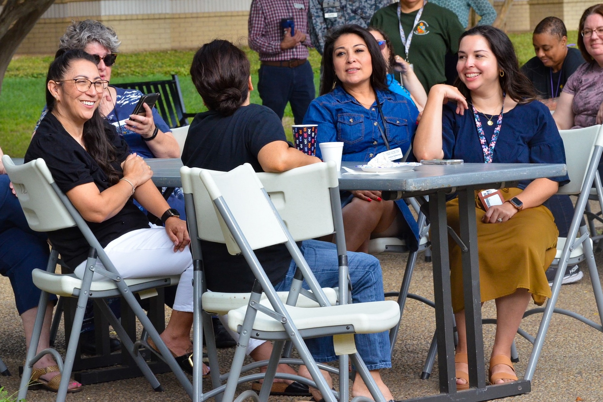 Personnel from the 637th Training Group - Defense Language Institute English Language Center - celebrate the organization’s 70th Anniversary, on campus, with breakfast, games, and cake at Joint Base San Antonio-Lackland, Texas, July 31, 2024
