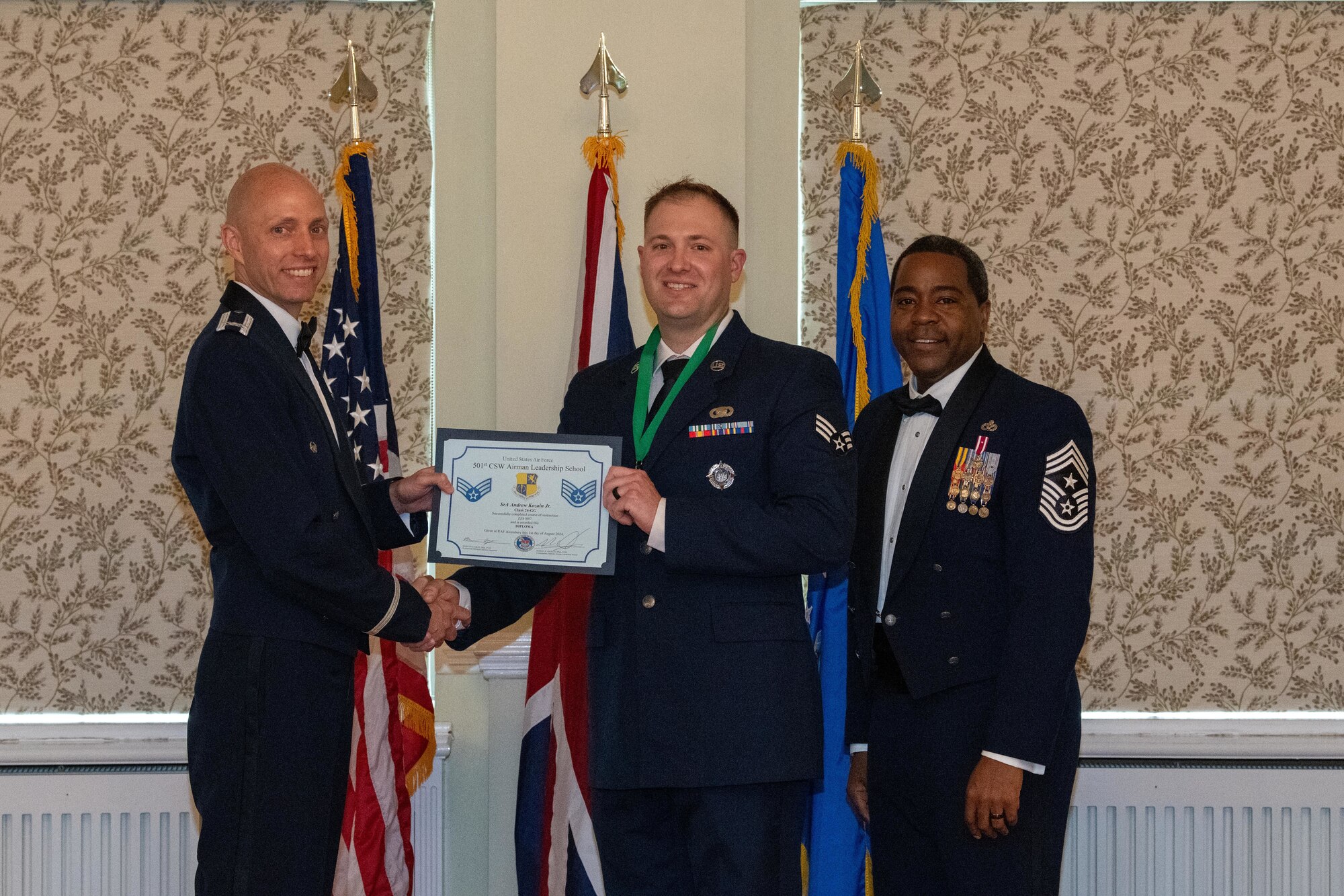 Student receives an Airman Leadership School Diploma