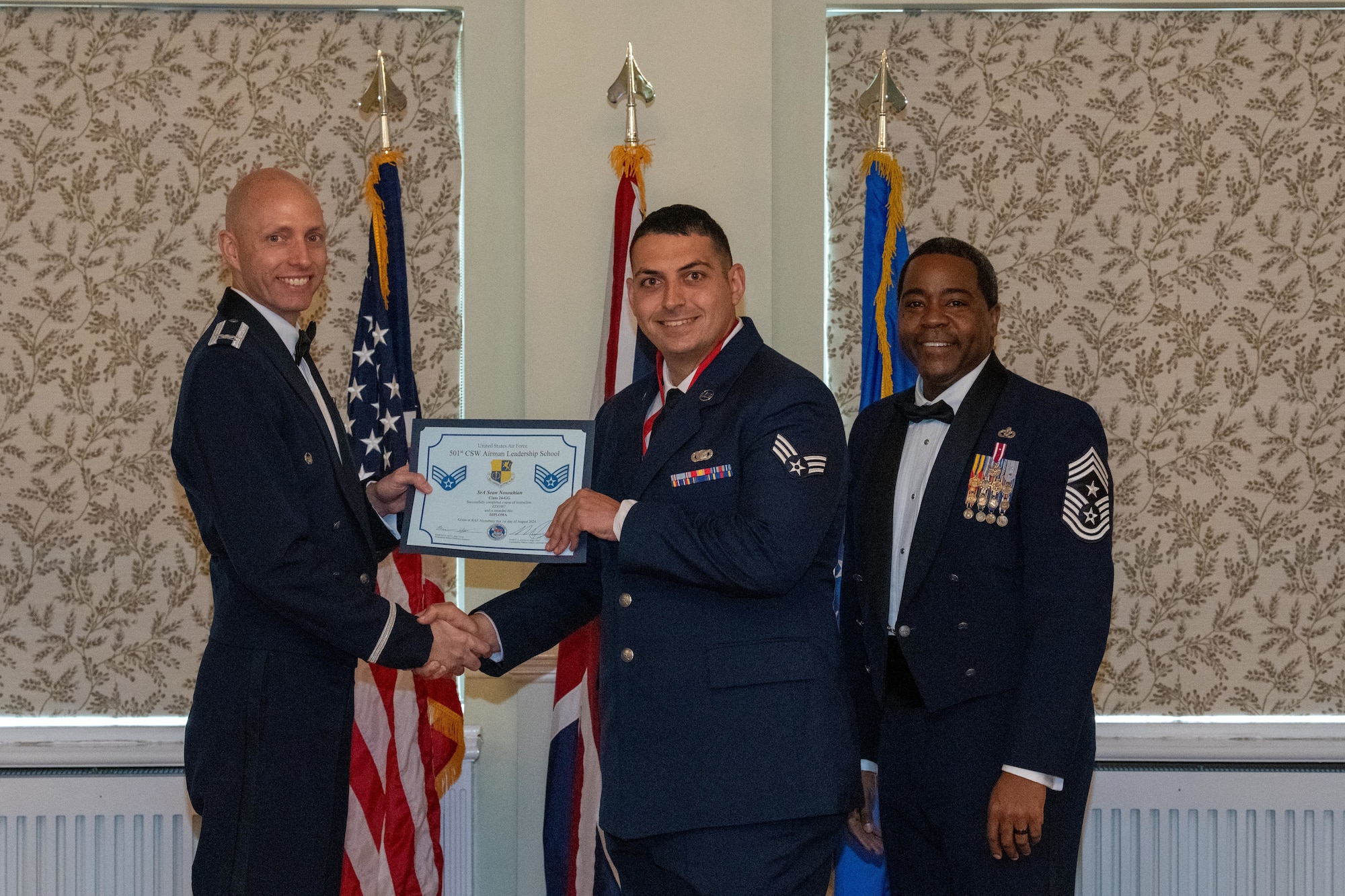 Student receives an Airman Leadership School Diploma