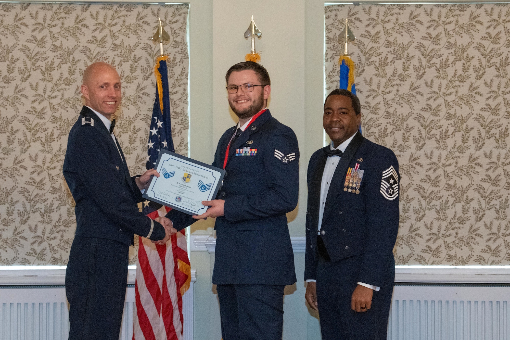 Student receives an Airman Leadership School Diploma