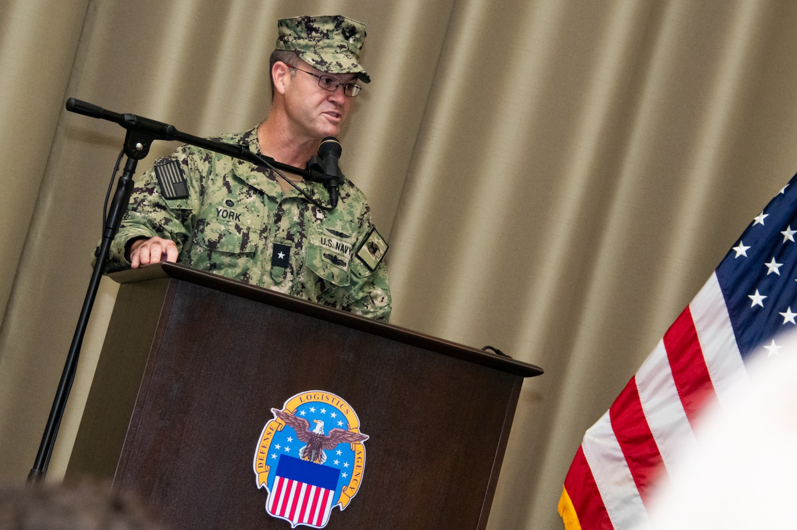 Speaker at ceremony