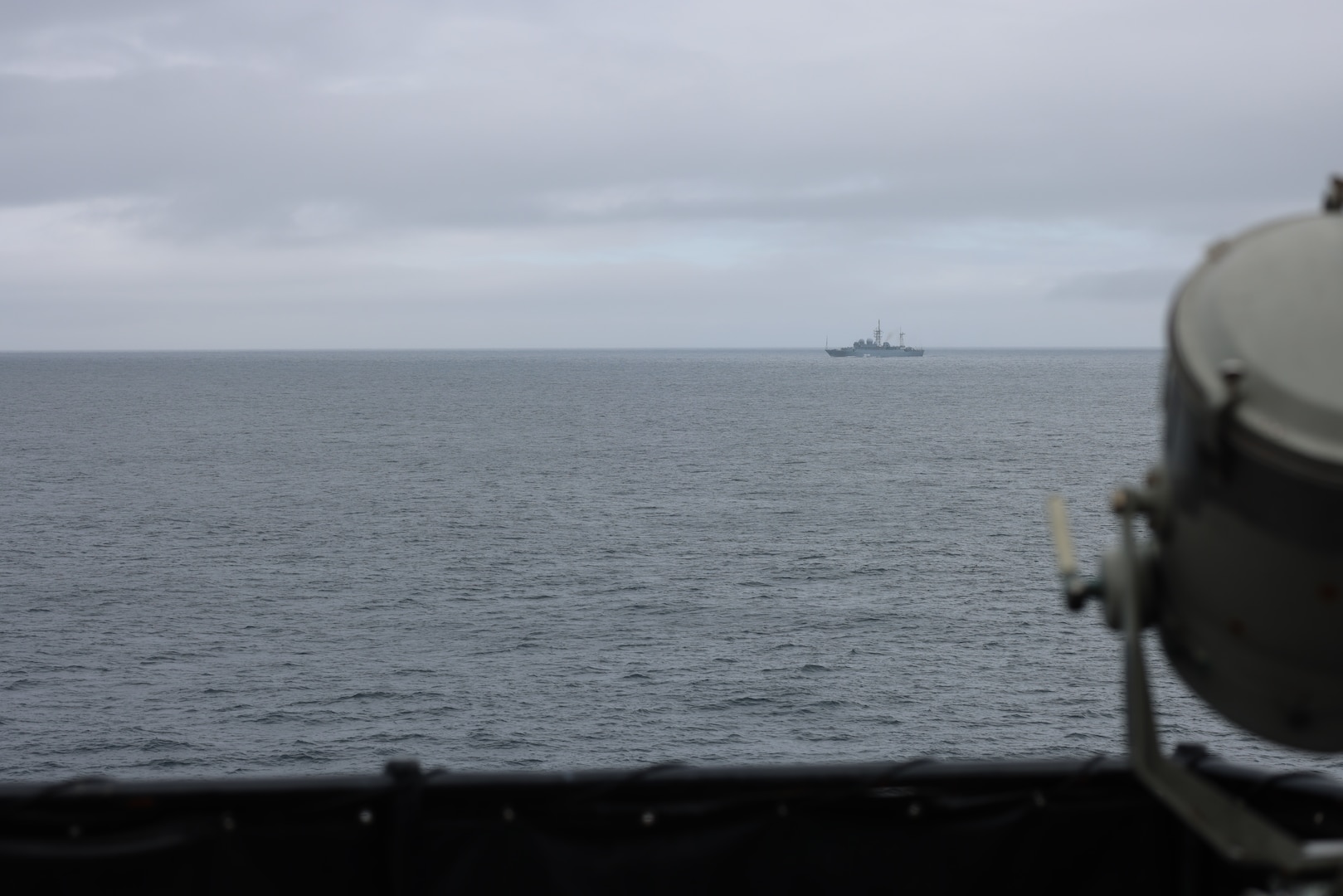 Coast Guard Cutter Alex Haley (WMEC 39) detected and followed a Russian Federation Vishnya-class naval vessel Monday south of the Aleutian Islands, Alaska. Alex Haley patrolled under Operation Frontier Sentinel, a Coast Guard operation designed to meet presence with presence when strategic competitors operate in and around U.S. waters (U.S. Coast Guard courtesy photo)