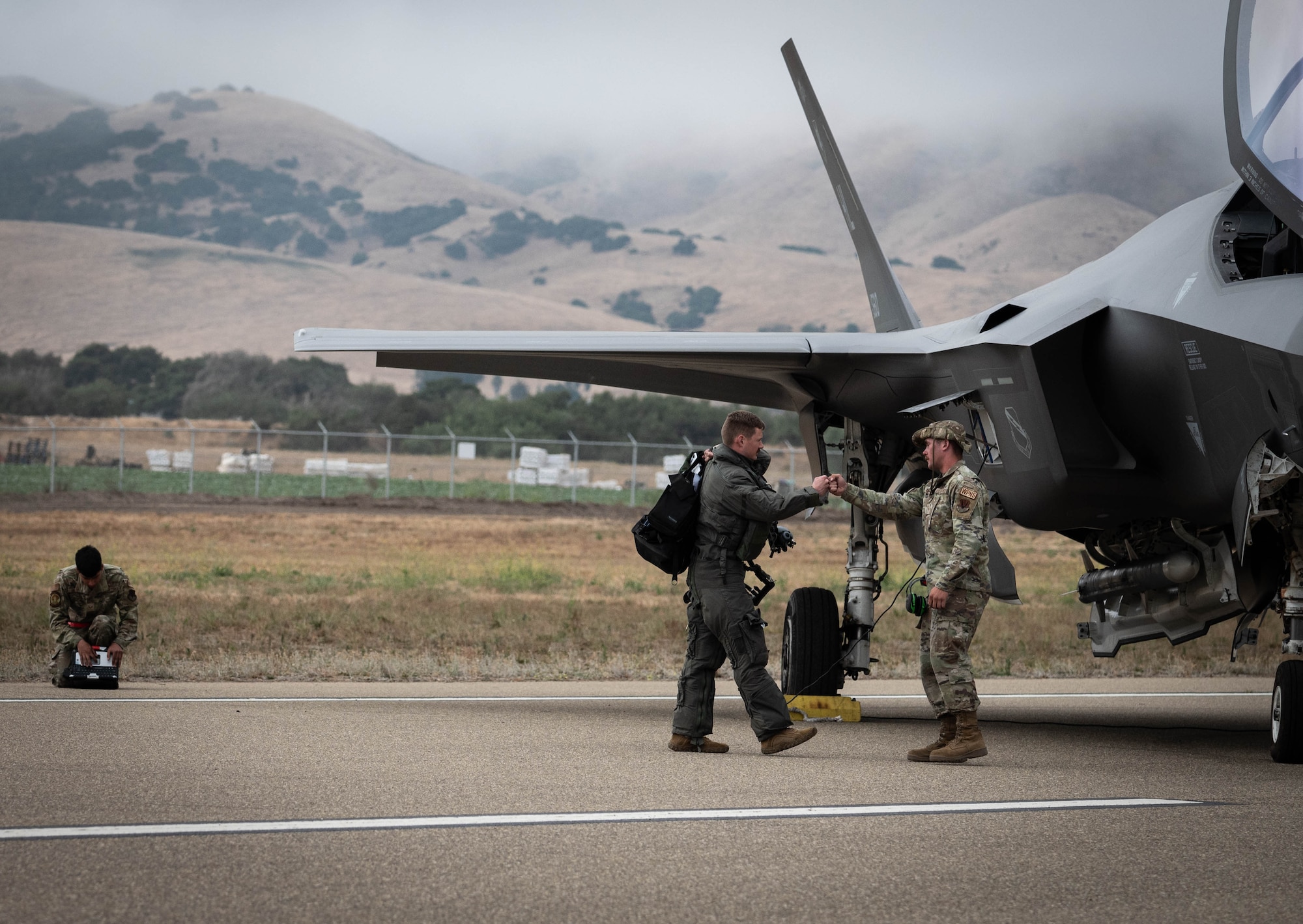 A photo of F-35 operations at Santa Maria Airport.