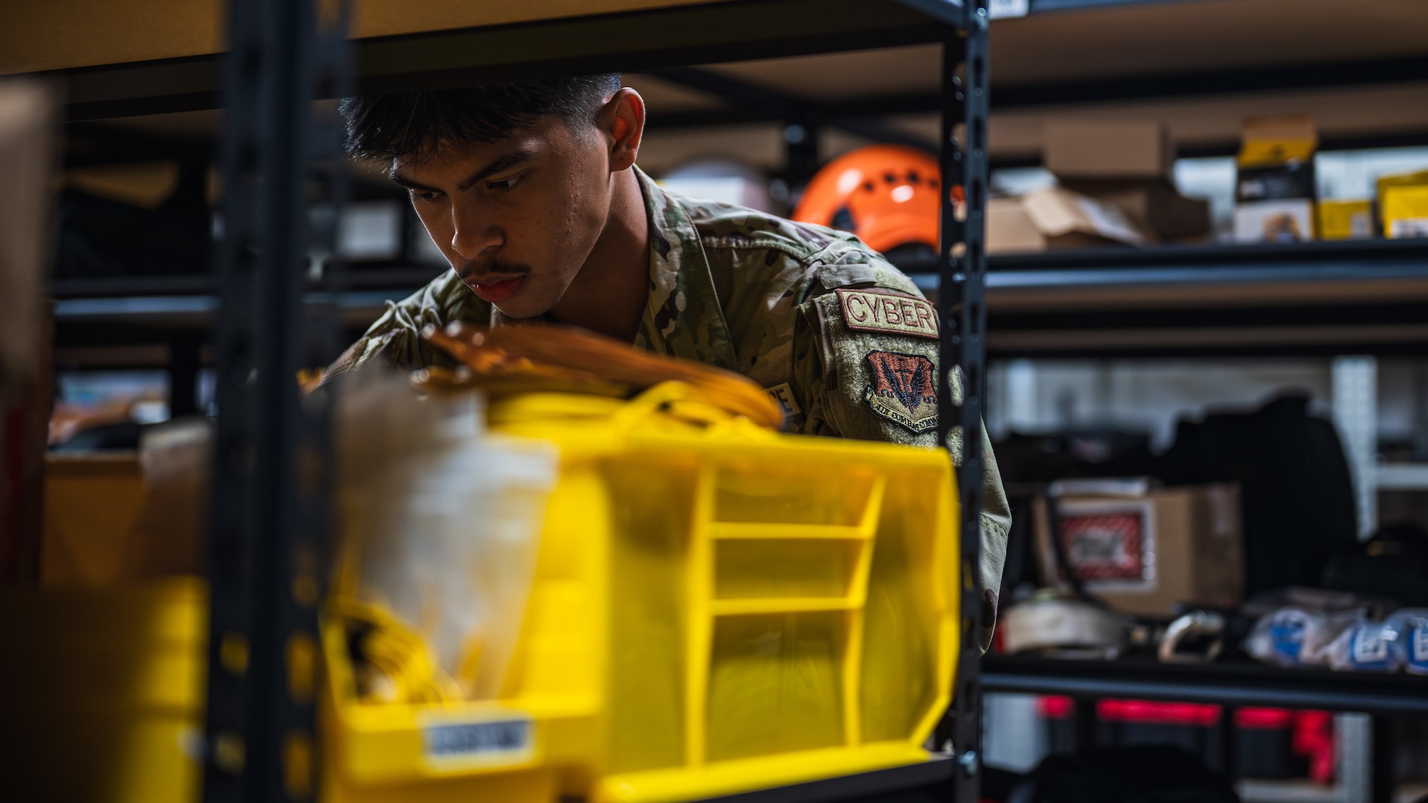 Airman inspects equipment