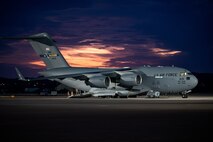 A C-17 Globemaster III assigned to the 305th Air Mobility Wing sits on the flightline