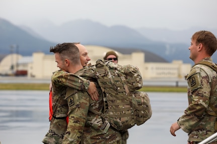 Approximately 100 Soldiers of “Bison” Company, as they are affectionally known, returned after a nine-month deployment to Kuwait as part of Operation Spartan Shield.