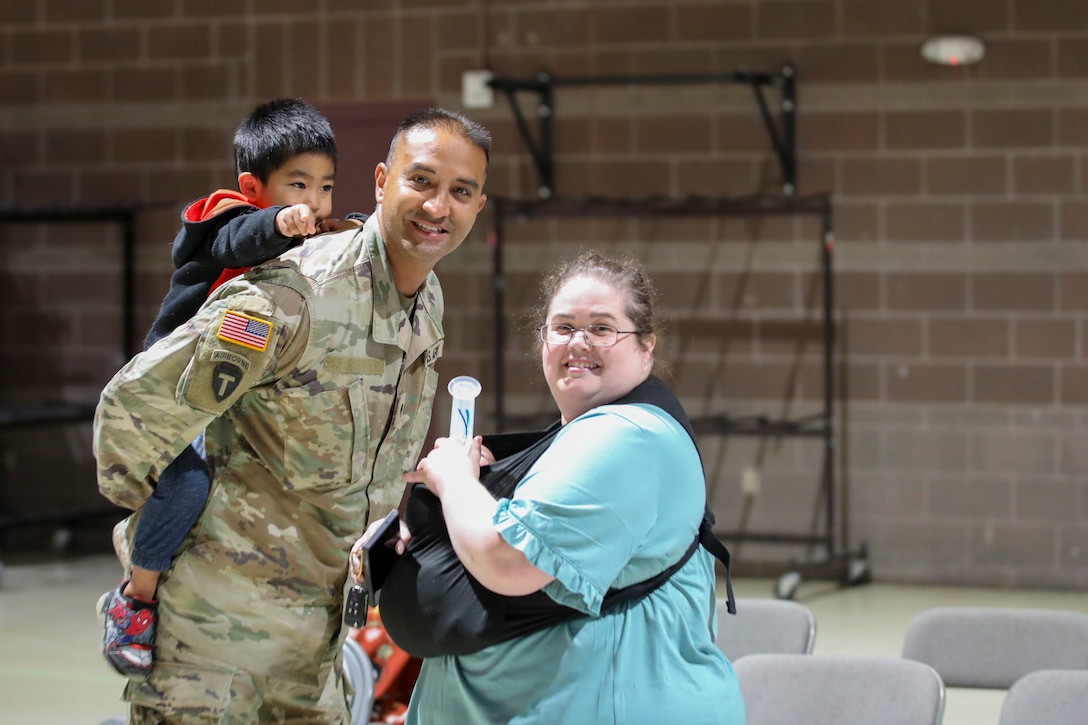 Approximately 100 Soldiers of “Bison” Company, as they are affectionally known, returned after a nine-month deployment to Kuwait as part of Operation Spartan Shield.