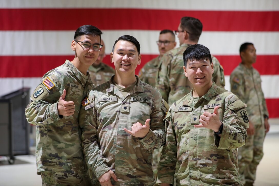 Approximately 100 Soldiers of “Bison” Company, as they are affectionally known, returned after a nine-month deployment to Kuwait as part of Operation Spartan Shield.