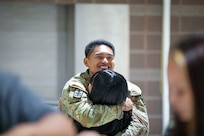 Approximately 100 Soldiers of “Bison” Company, as they are affectionally known, returned after a nine-month deployment to Kuwait as part of Operation Spartan Shield.