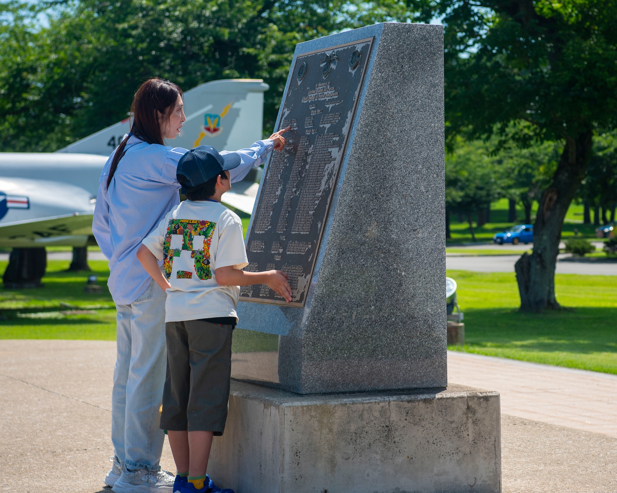 Misawa Friendship Tour participants visited the Medal of Honor recipient's memorial at Misawa Air Base, Japan, Aug. 2, 2024.