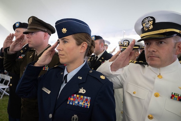 Naval War College holds commencement ceremony for College of Naval Command and Staff and College of Naval Warfare 2023 graduating classes, June 16, 2023, on board Naval Station Newport, Rhode Island.