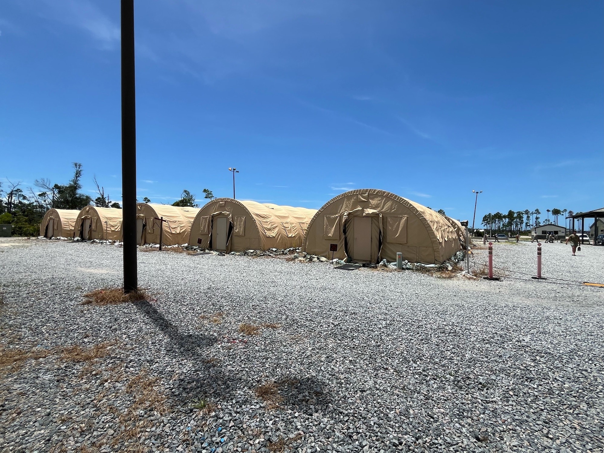 Tents are set up at the Combat Support Training Range workshop