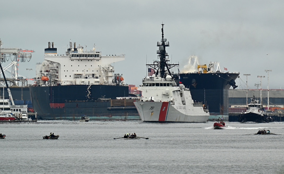 The U.S. Coast Guard Cutter Waesche (WSML 751) crew members reunite with family, friends and loved ones after returning to their Base Alameda, California, home port, Aug. 11, 2024, following a 120-day Indo-Pacific patrol. The Waesche participated in various engagements, exercises, and events throughout their deployment. U.S. Coast Guard photo by Chief Petty Officer Matthew Masaschi.