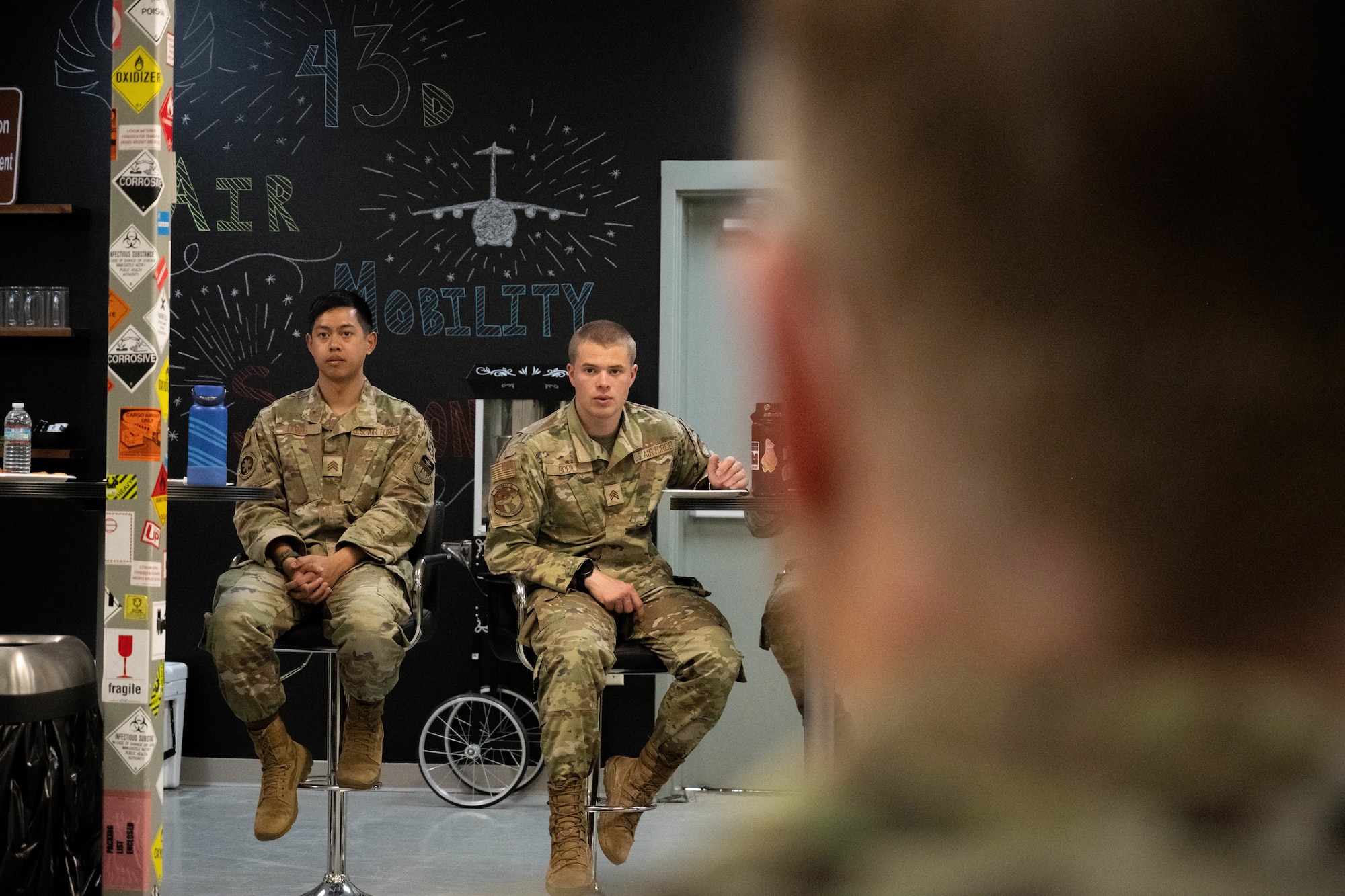 Air Force Cadets sit in on a leadership panel.