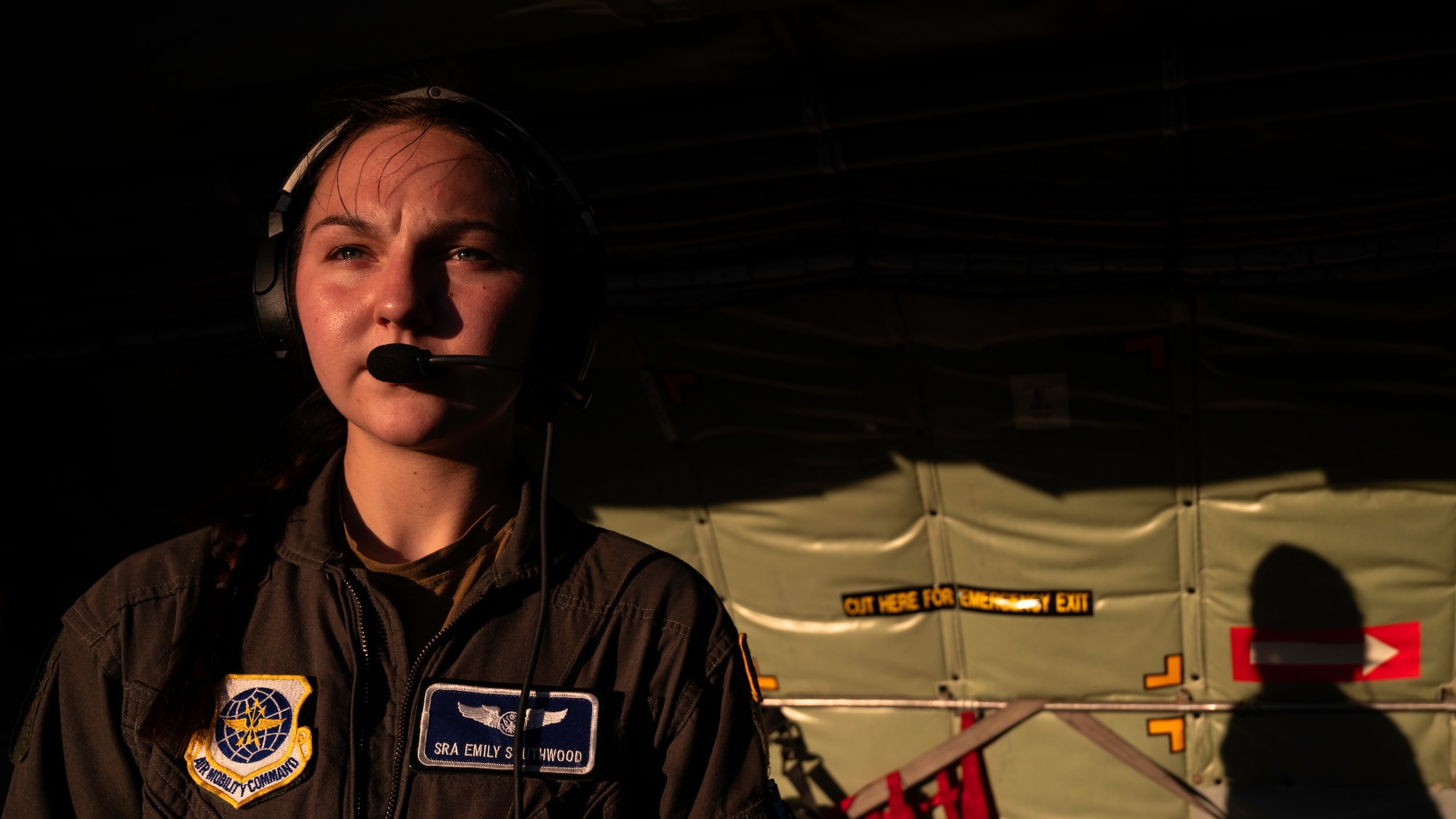 U.S. Air Force Senior Airman Emily Southwood, 91st Air Refueling Squadron, KC-135 boom operator, prepares for an aerial refueling mission at McClellan Airport in Sacramento, California, during Exercise Bamboo Eagle 24-3, Aug. 7, 2024. As part of the 6th Air Refueling Wing, the 91st ARS operates the KC-135 Stratotanker aircraft conducting air refueling missions necessary to support air mobility missions on a global scale. During Bamboo Eagle, Air Mobility Command assets will support warfighters implementing all-domain combat-power generation from disaggregated basing locations throughout the western part of the U.S., along with distributed command and control, agile logistics, and tactical air-to-air refueling. Bamboo Eagle provides participating units opportunities to highlight Air Force efforts and reoptimize for Great Power Competition and to focus on mission readiness by delivering cross-functional and lethal combat capabilities with the speed and agility required to meet pacing challenges. (U.S. Air Force photo by Tech. Sgt. Alexander Cook)