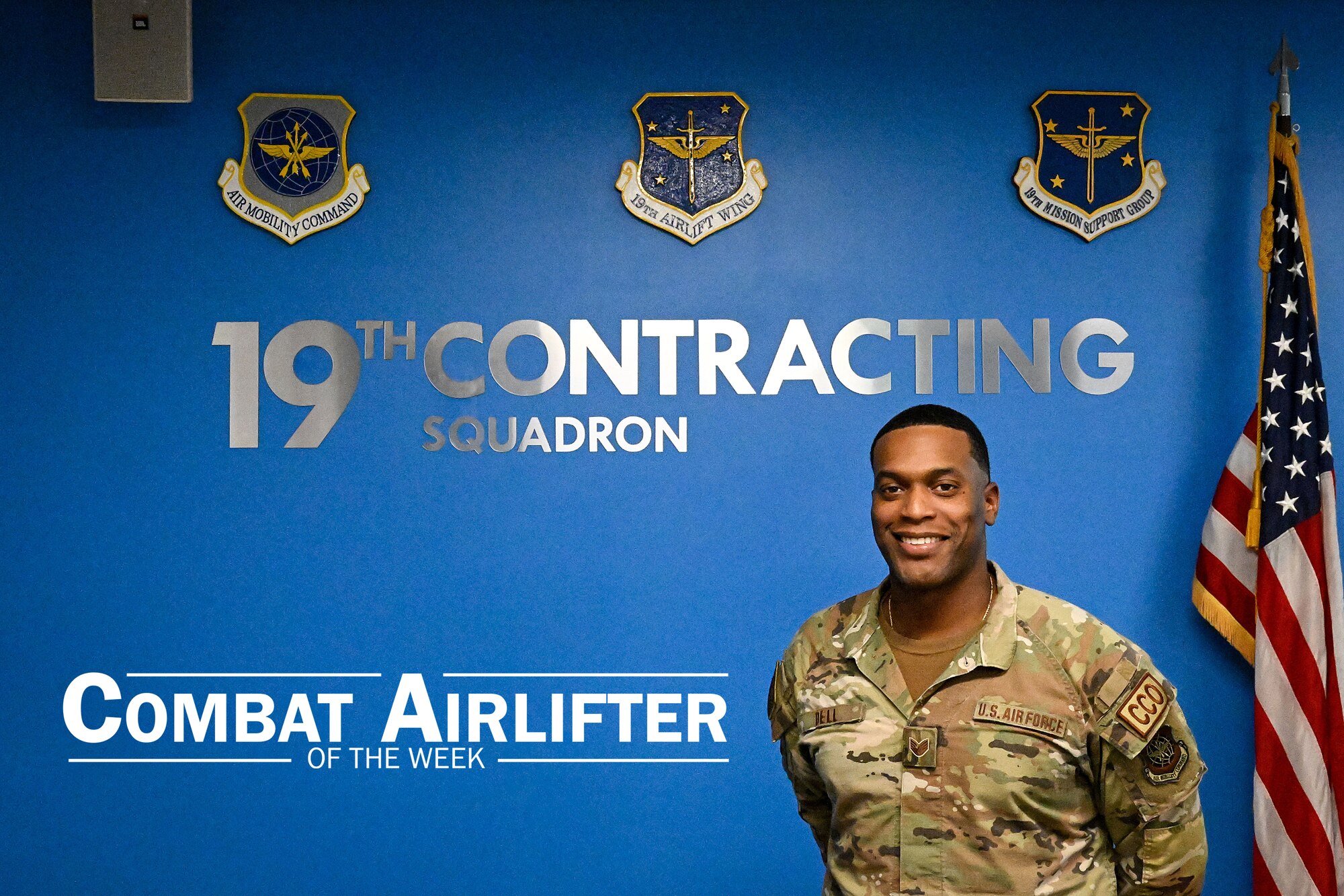 Staff Sgt. Justin Bell, 19th Contracting Squadron contracting officer, is selected as Combat Airlifter of the Week Aug. 12, 2024.