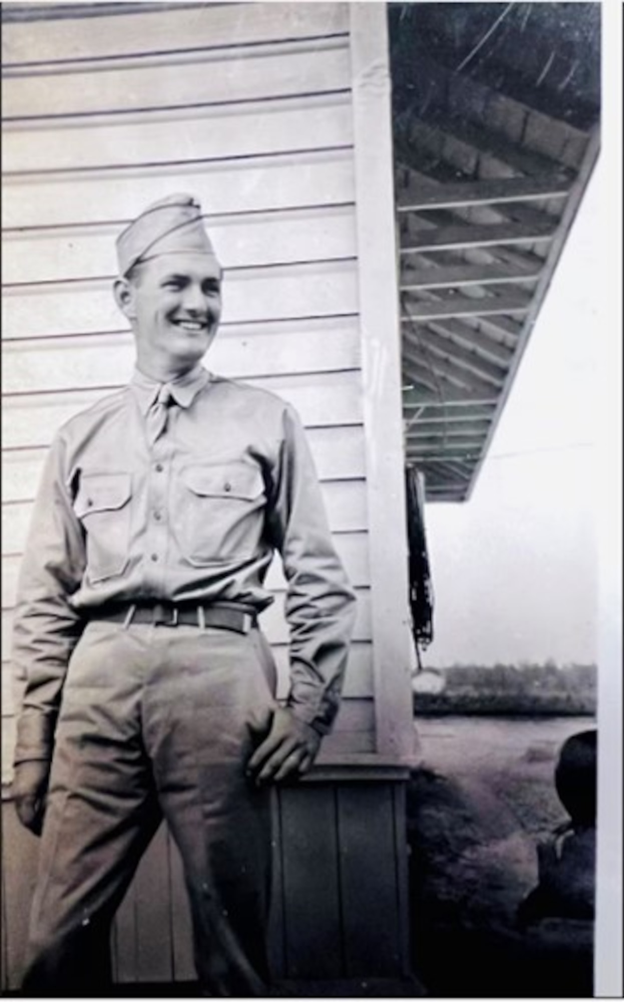 U.S. Army Air Forces 2nd Lt. John E. McLauchlen Jr., 436th Bombardment Squadron pilot, poses for a picture. McLauchlen, originally from Detroit, Michigan, piloted the B-24J Liberator throughout his service during World War II. (Courtesy Photo)