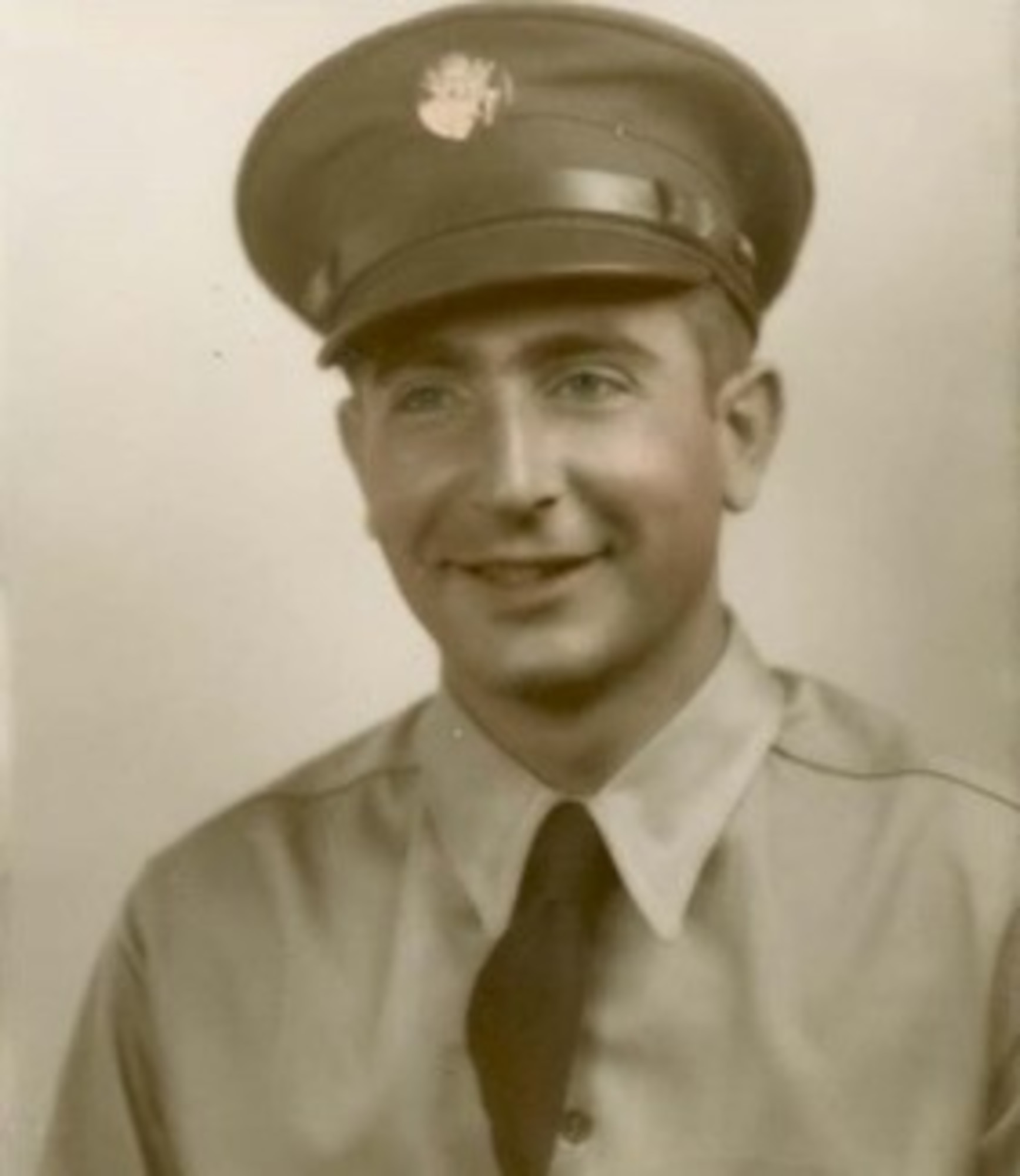 U.S. Army Air Forces Staff Sgt. Frank J. Tedone 436th Bombardment Squadron gunner, poses for a picture. Tedone was on the same crew as U.S. Army Air Forces Tech. Sgt. Seifreid, 436th Bombardment Squadron radio operator, and 2nd Lt. John E. McLauchlen Jr., 436th Bombardment Squadron pilot, operating the B-24J Liberator during World War II. (Courtesy Photo)