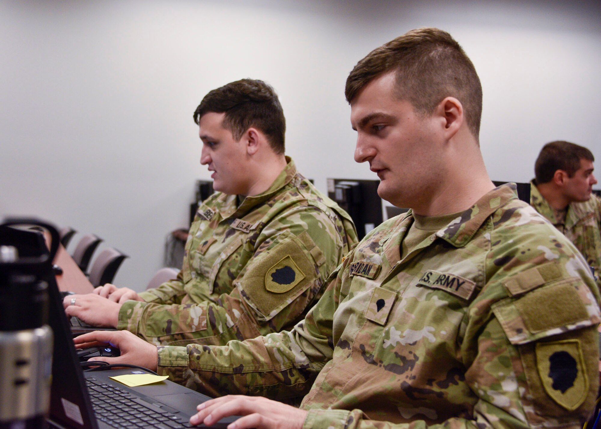 Photo from the recent Cyber Range exercise held at the 183d Wing.