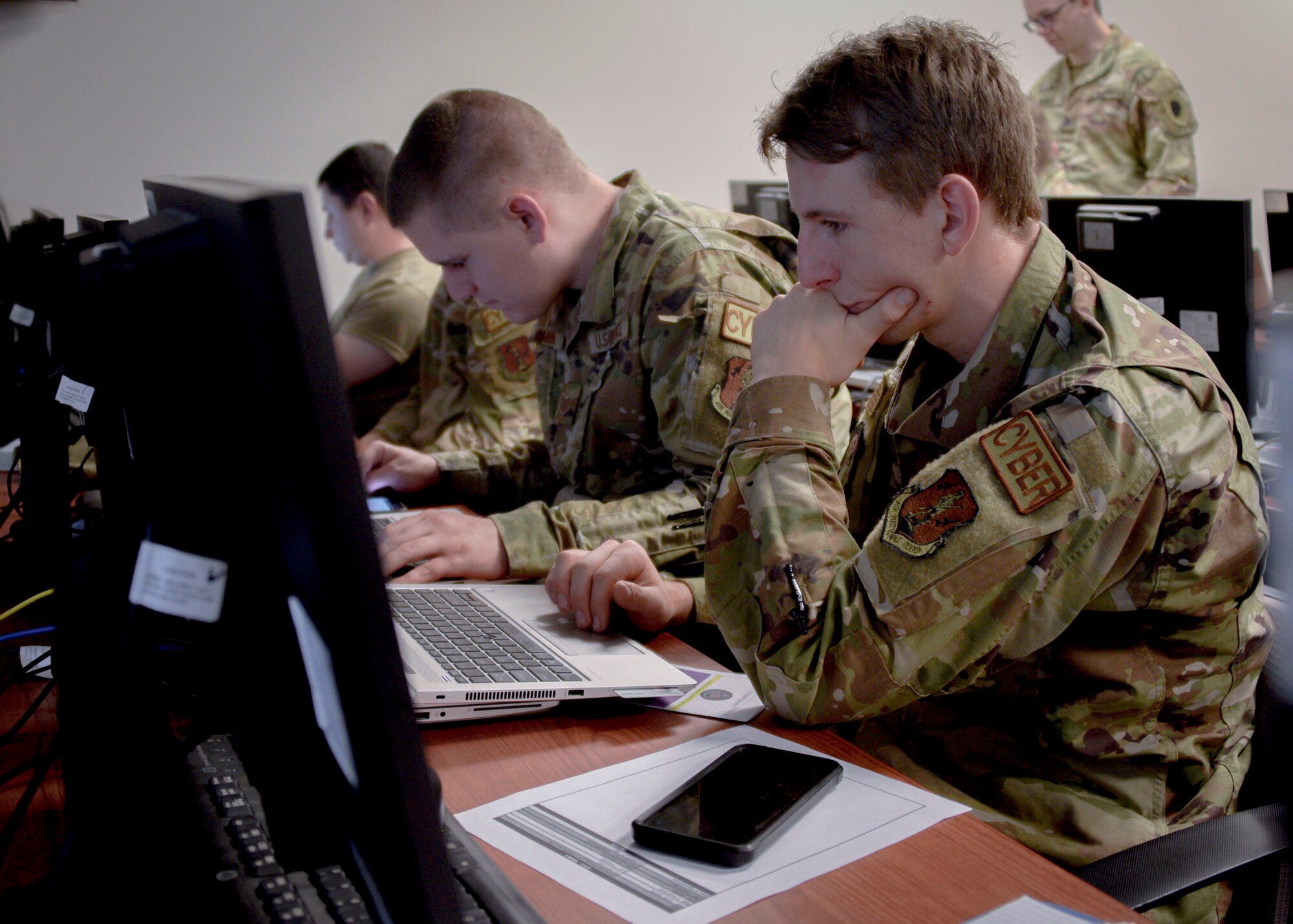 Photo from the recent Cyber Range exercise held at the 183d Wing.