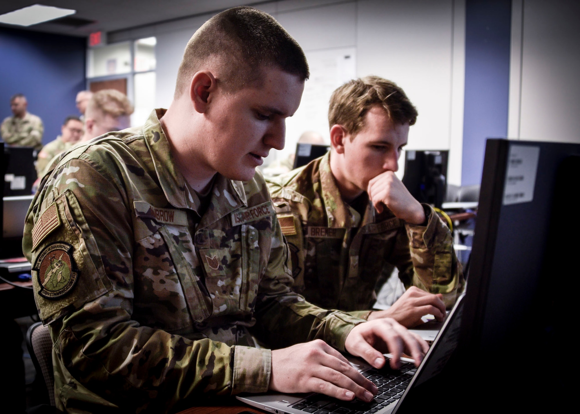 Photo from the recent Cyber Range exercise held at the 183d Wing.