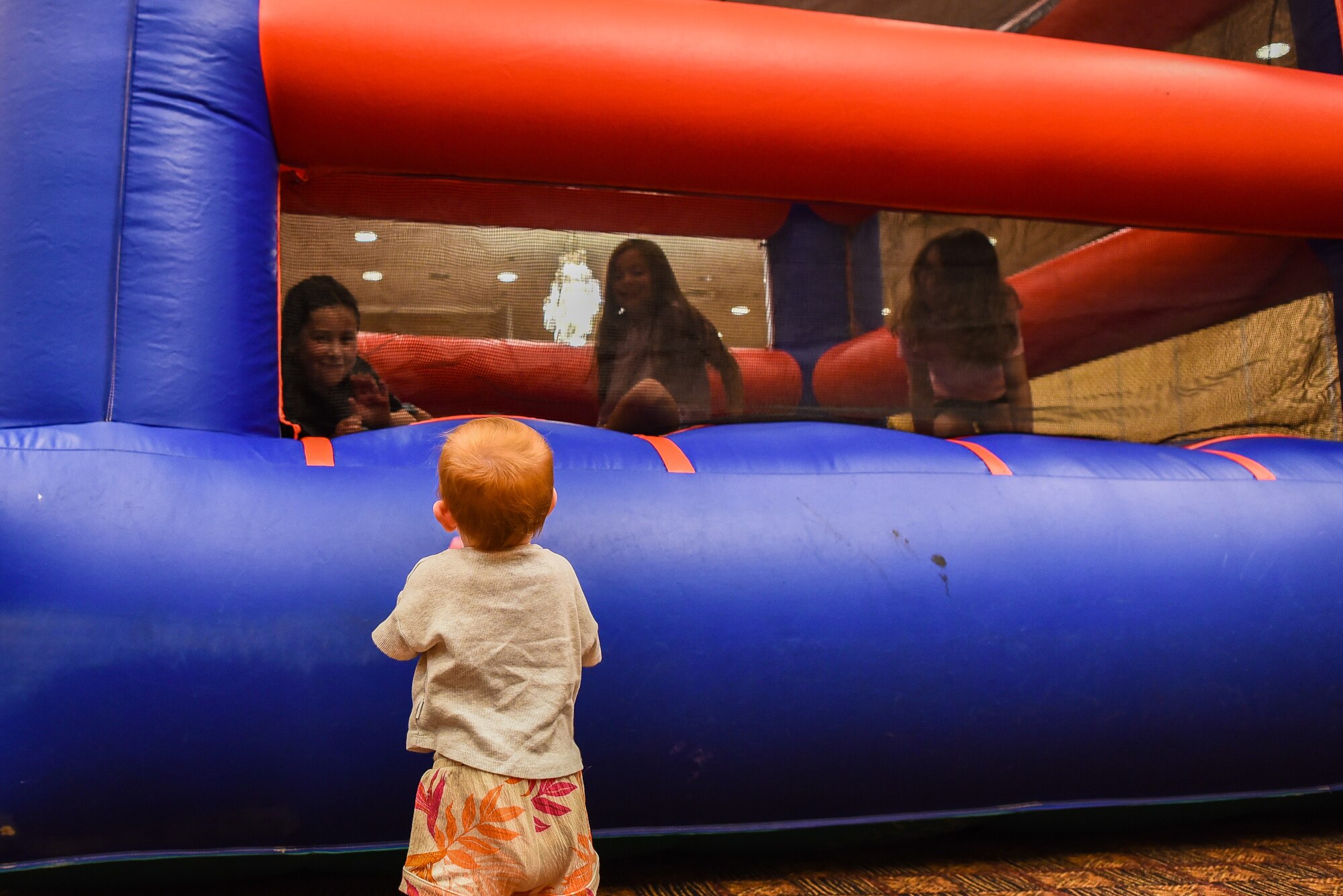 Children play inside a bounce house during the World Breastfeeding Week support event at Misawa Air Base, Japan, Aug. 3, 2024.