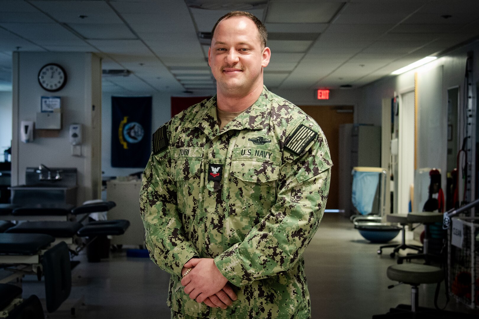 Hospital Corpsman Second Class Nicholas Turi serves aboard Naval Health Clinic Cherry Point as a Physical Therapy Technician.  Turi, a native of Wickliffe, Ohio, won the MCCS Cherry Point Powerlifting Meet on August 7, 2024 with a combined squat, bench press and deadlift weight of 1,585lbs.