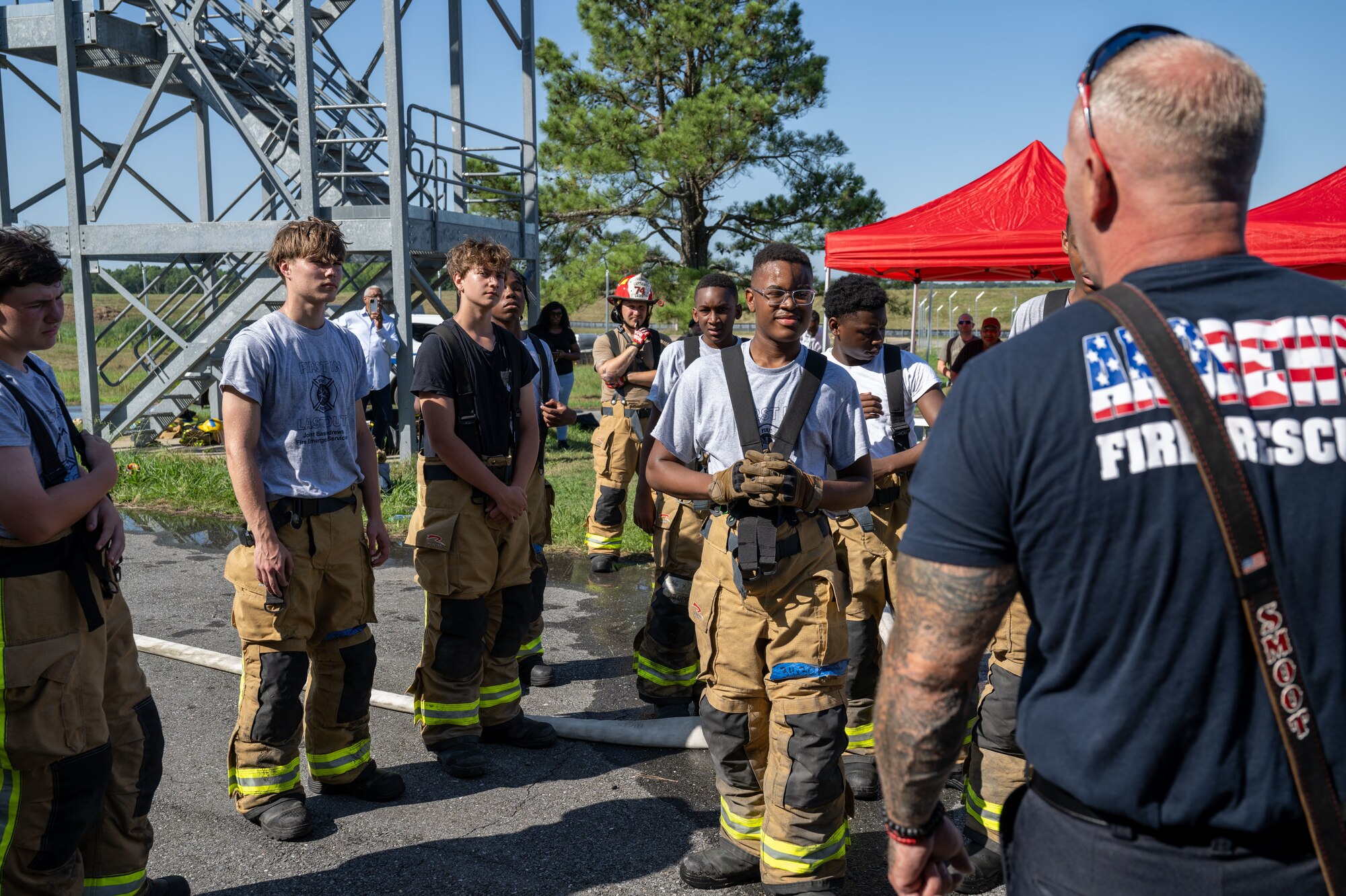 Fire cadets stand together