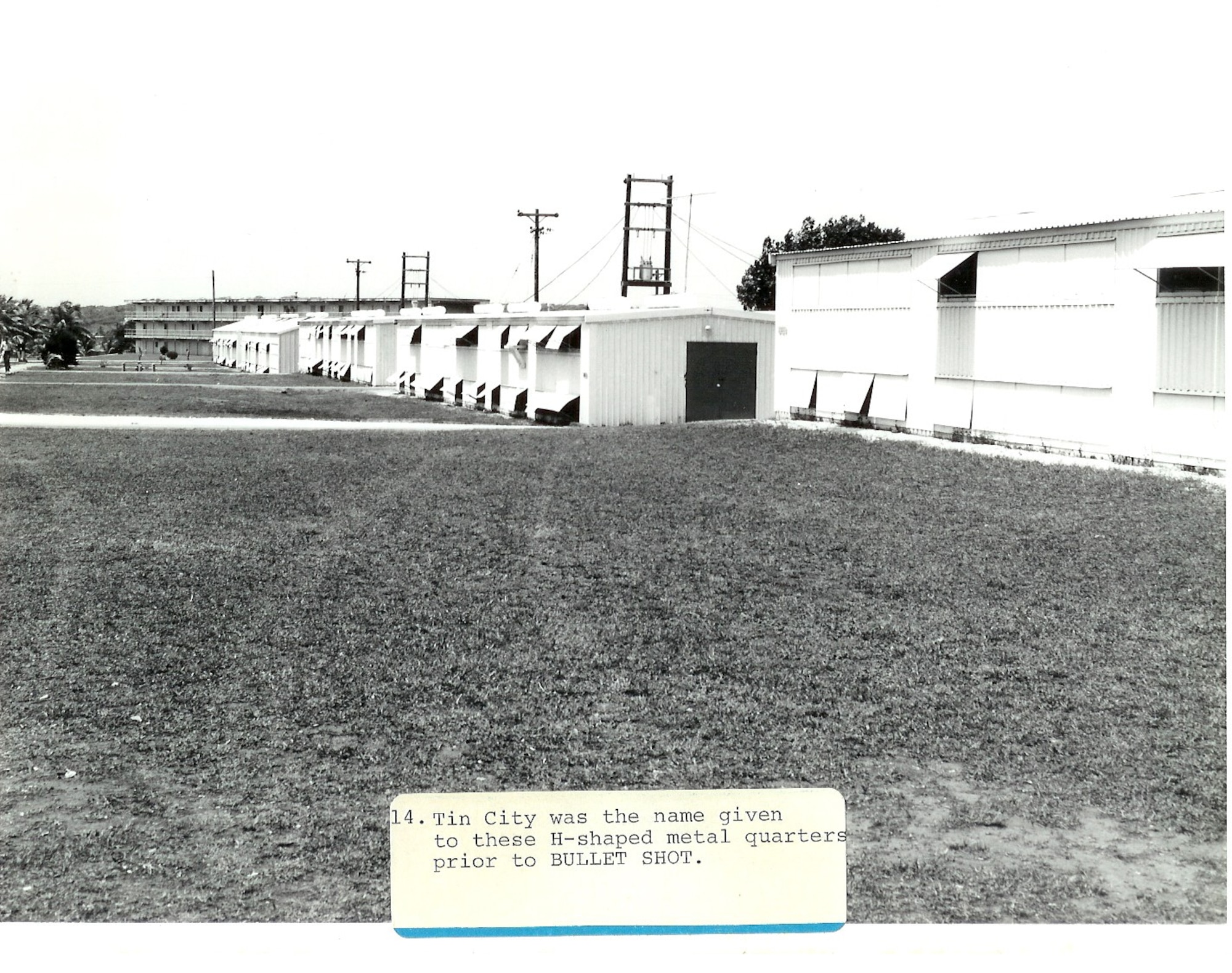 Andersen's “Tin City” barracks used by Vietnam War refugees during Operation New Life. (Photo courtesy of the 36th Wing History Office)