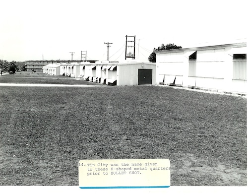 Andersen's “Tin City” barracks used by Vietnam War refugees during Operation New Life. (Photo courtesy of the 36th Wing History Office)
