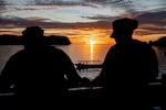 240812-N-FA353-1121 KOROR, Palau (Aug. 12, 2024) – Sailors stand watch prior to a reception aboard the U.S. 7th Fleet flagship USS Blue Ridge (LCC 19), during a scheduled port visit to Koror, Palau, Aug. 12, 2024. 7th Fleet is the U.S. Navy's largest forward-deployed numbered fleet, and routinely interacts and operates with allies and partners in preserving a free and open Indo-Pacific region. (U.S. Navy photo by Mass Communication Specialist 2nd Class Belen Saldana)