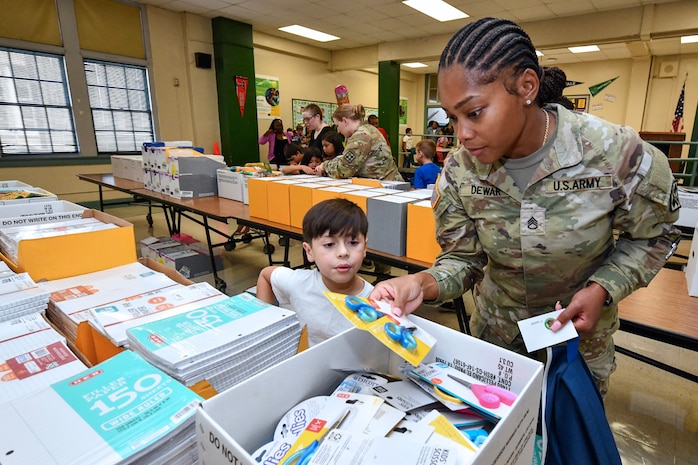 187th Medical Battalion gives back to community with back-to-school supply drive